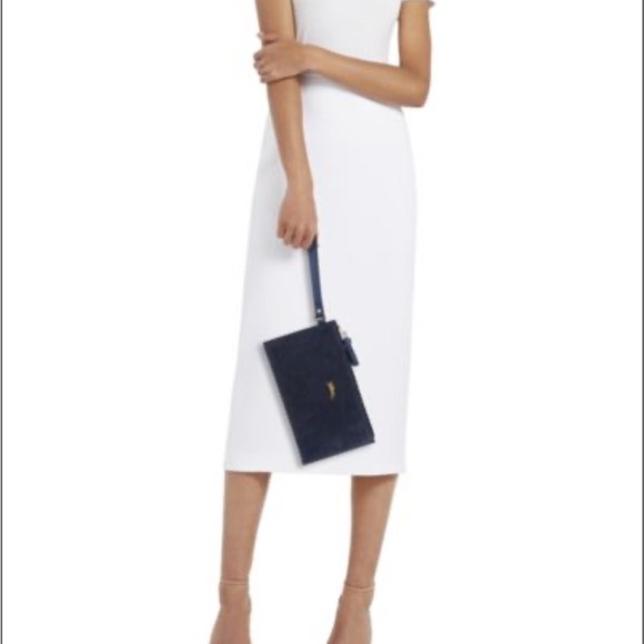 Longchamp Navy Blue Suede Wristlet - Picture 3 of 6